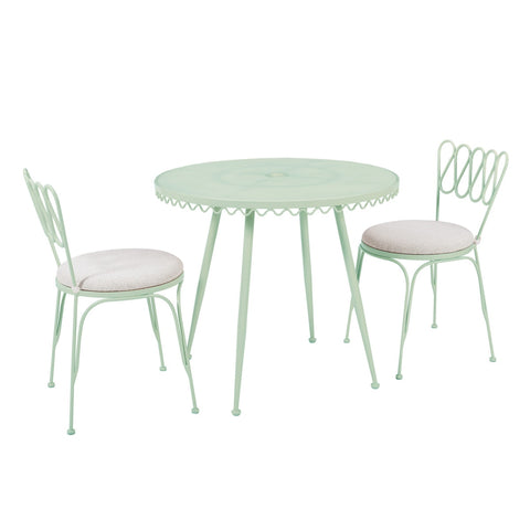 Erica Mint Green Wrought Iron Outdoor Cafe Table Model: TOV-O18670