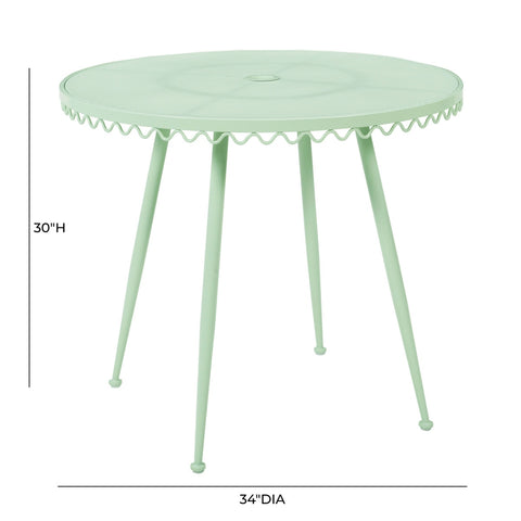 Erica Mint Green Wrought Iron Outdoor Cafe Table Model: TOV-O18670