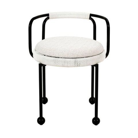 Pansy Cream Outdoor Dining Chair Model: TOV-O18674