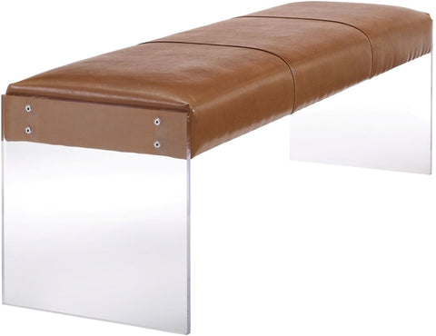 Envy Brown Performane Vegan Leather and Acrylic Bench Model: TOV-O28