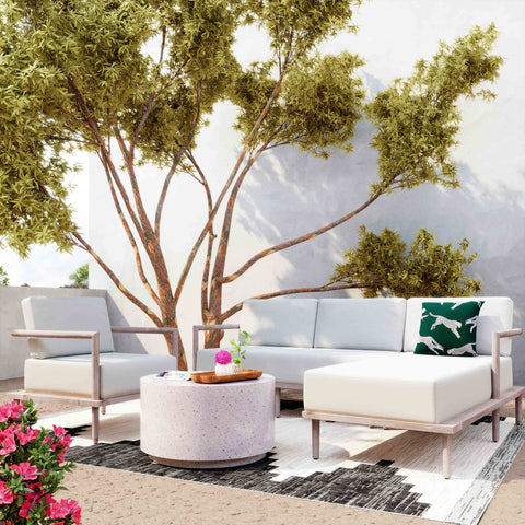 Emerson Cream Outdoor Lounge Chair Model: TOV-O44146