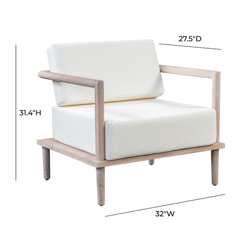 Emerson Cream Outdoor Lounge Chair Model: TOV-O44146