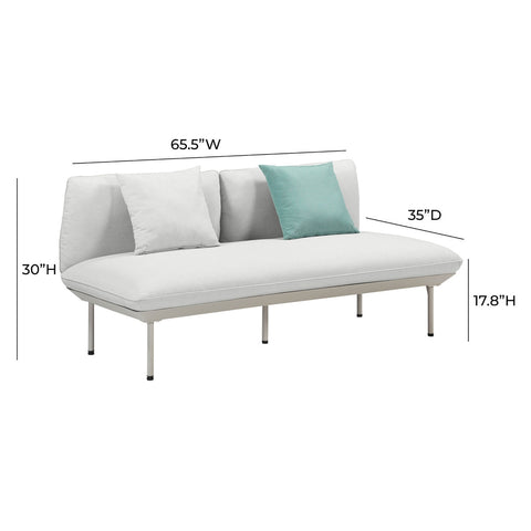Katti Light Grey Outdoor Loveseat Model: TOV-O54259