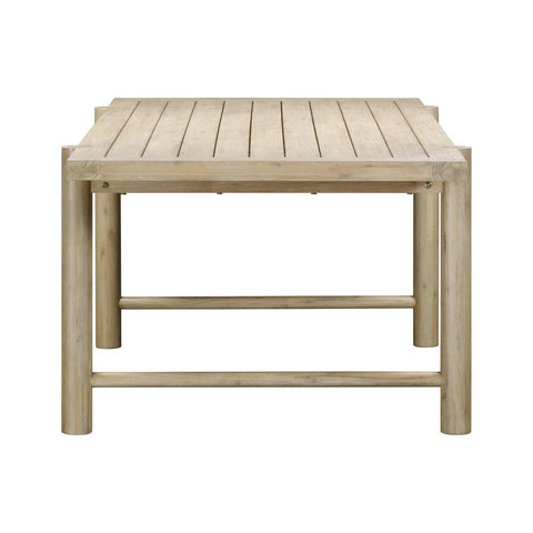 Gata Light Teak Outdoor 87" Rectangular Dining Table Model: TOV-O54272