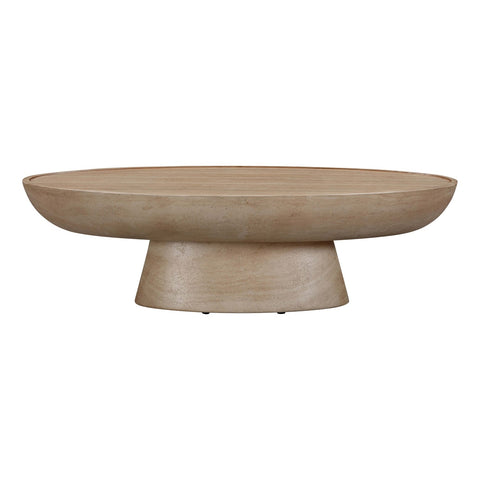 Eclipse Textured Faux Travertine Indoor / Outdoor Coffee Table Model: TOV-O54275