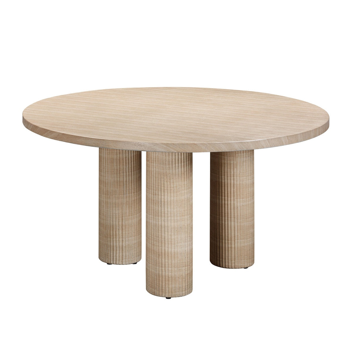 Patti Textured Faux Travertine Indoor / Outdoor 55" Round Dining Table Model: TOV-O54276
