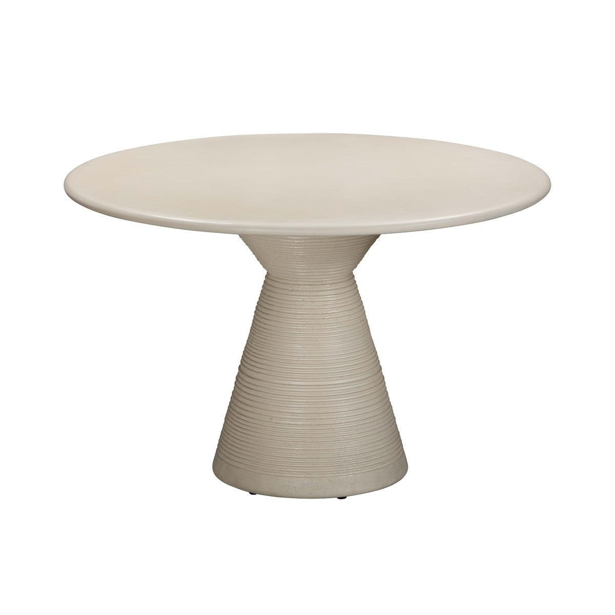 Fern Beige Textured Faux Plaster Concrete Indoor / Outdoor 47" Round Dining Table Model: TOV-O54277