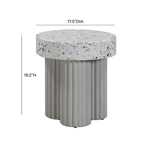 Clover Faux Terrazzo Indoor / Outdoor Round Side Table Model: TOV-O54278