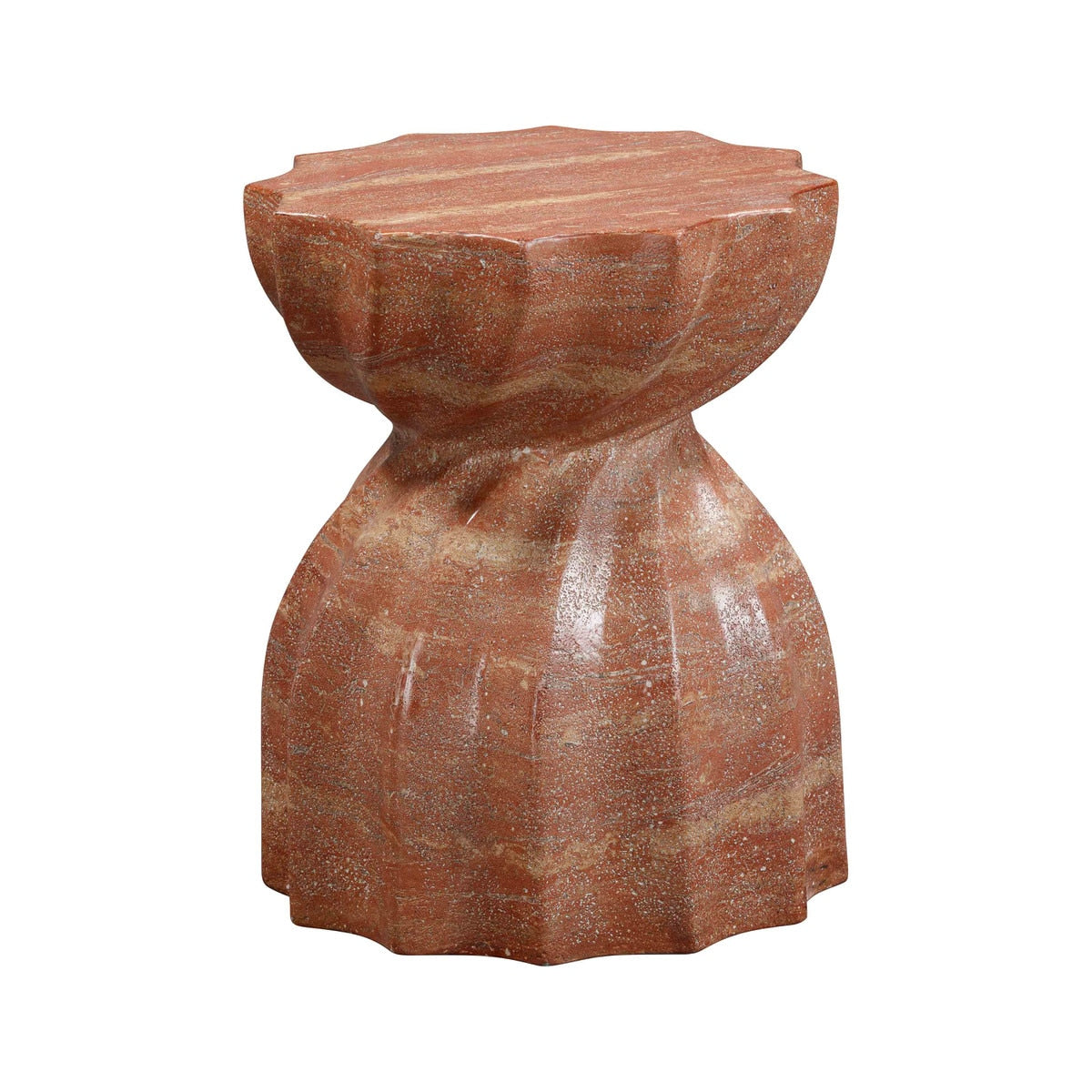 Turin Red Faux Sandstone Indoor / Outdoor Concrete Stool Model: TOV-O54282