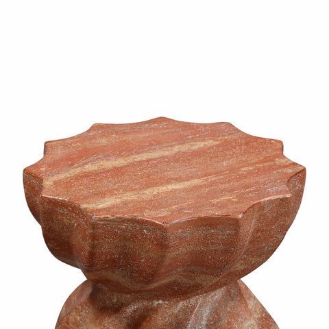 Turin Red Faux Sandstone Indoor / Outdoor Concrete Stool Model: TOV-O54282