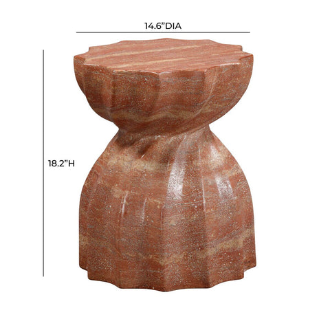 Turin Red Faux Sandstone Indoor / Outdoor Concrete Stool Model: TOV-O54282