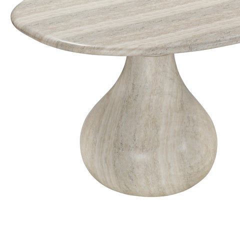 Smooch Faux Travertine Indoor / Outdoor 87" Oval Dining Table Model: TOV-O54286