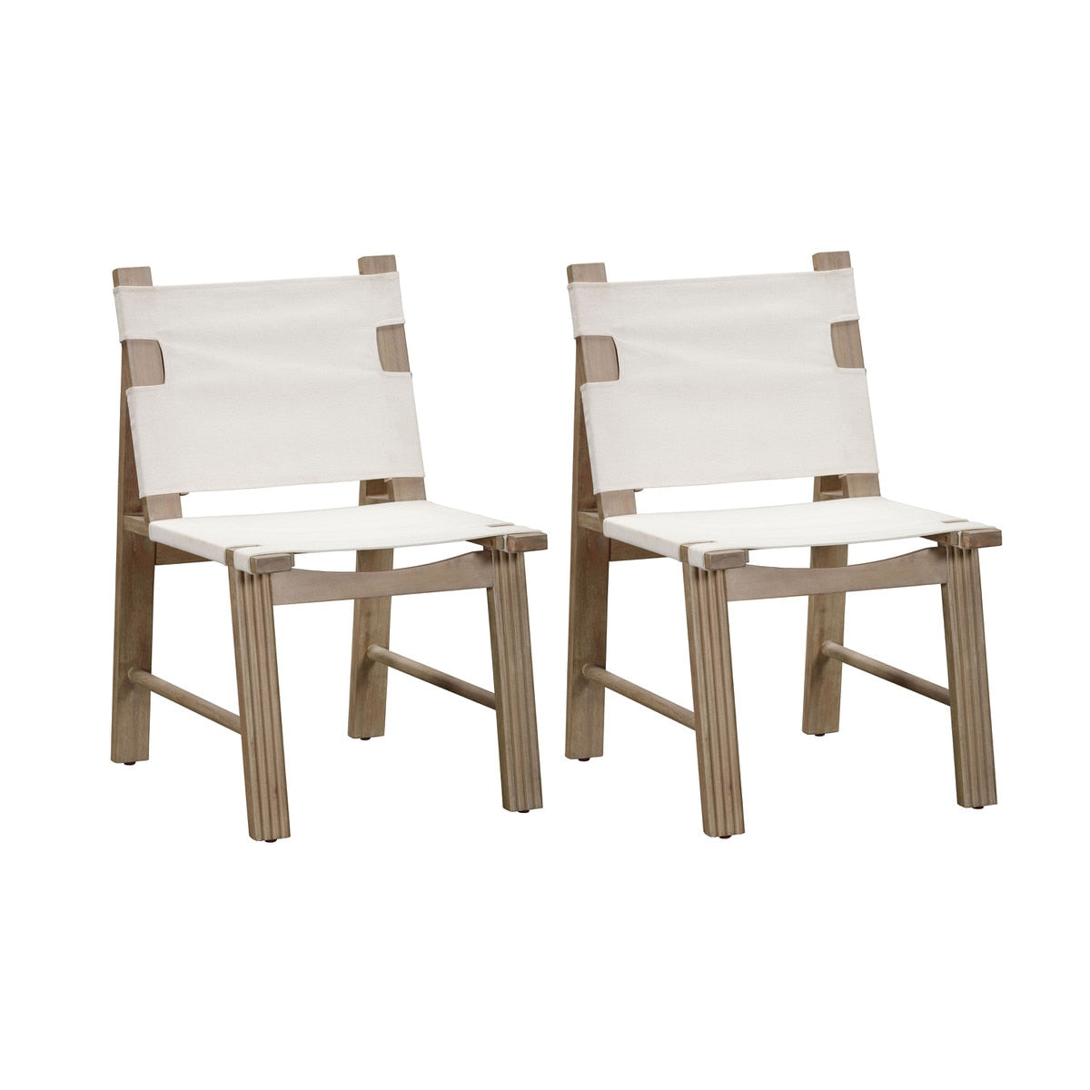 Cassie Cream Outdoor Dining Chair - Set of 2 Model: TOV-O54295