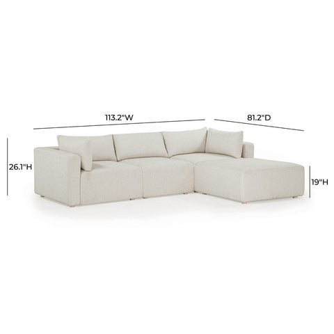 Hangover Cream Outdoor Modular Sectional Model: TOV-O54451