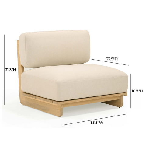 Reavan Cream Outdoor Lounge Chair Model: TOV-O54455