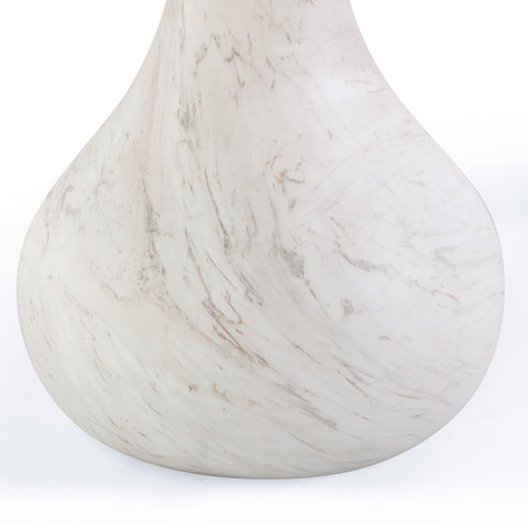 Smooch White Marble Print Indoor / Outdoor 87" Oval Dining Table Model: TOV-O54488