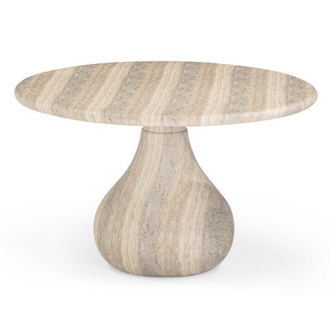 Smooch Faux Travertine Indoor / Outdoor 47" Round Dining Table Model: TOV-O54490