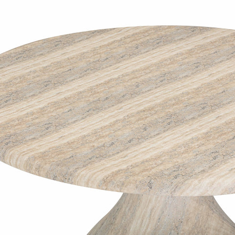 Smooch Faux Travertine Indoor / Outdoor 47" Round Dining Table Model: TOV-O54490