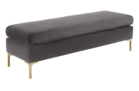 Delilah Grey Velvet Bench Model: TOV-O6269
