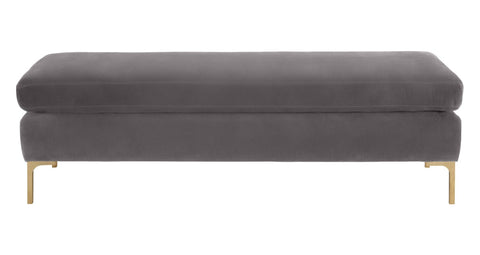 Delilah Grey Velvet Bench Model: TOV-O6269
