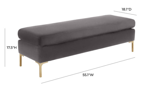 Delilah Grey Velvet Bench Model: TOV-O6269