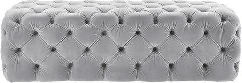 Kaylee Jumbo Grey Velvet Ottoman Model: TOV-O65