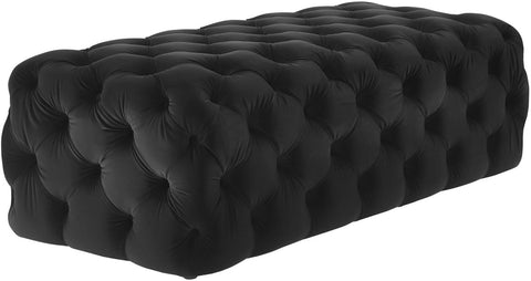 Kaylee Jumbo Black Velvet Ottoman Model: TOV-O67