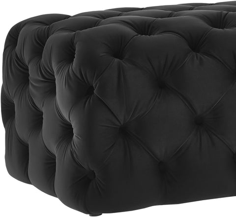 Kaylee Jumbo Black Velvet Ottoman Model: TOV-O67