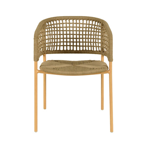 Niel Oak Finish Outdoor Dining Chair Model: TOV-O68780