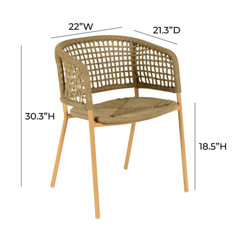 Niel Oak Finish Outdoor Dining Chair Model: TOV-O68780