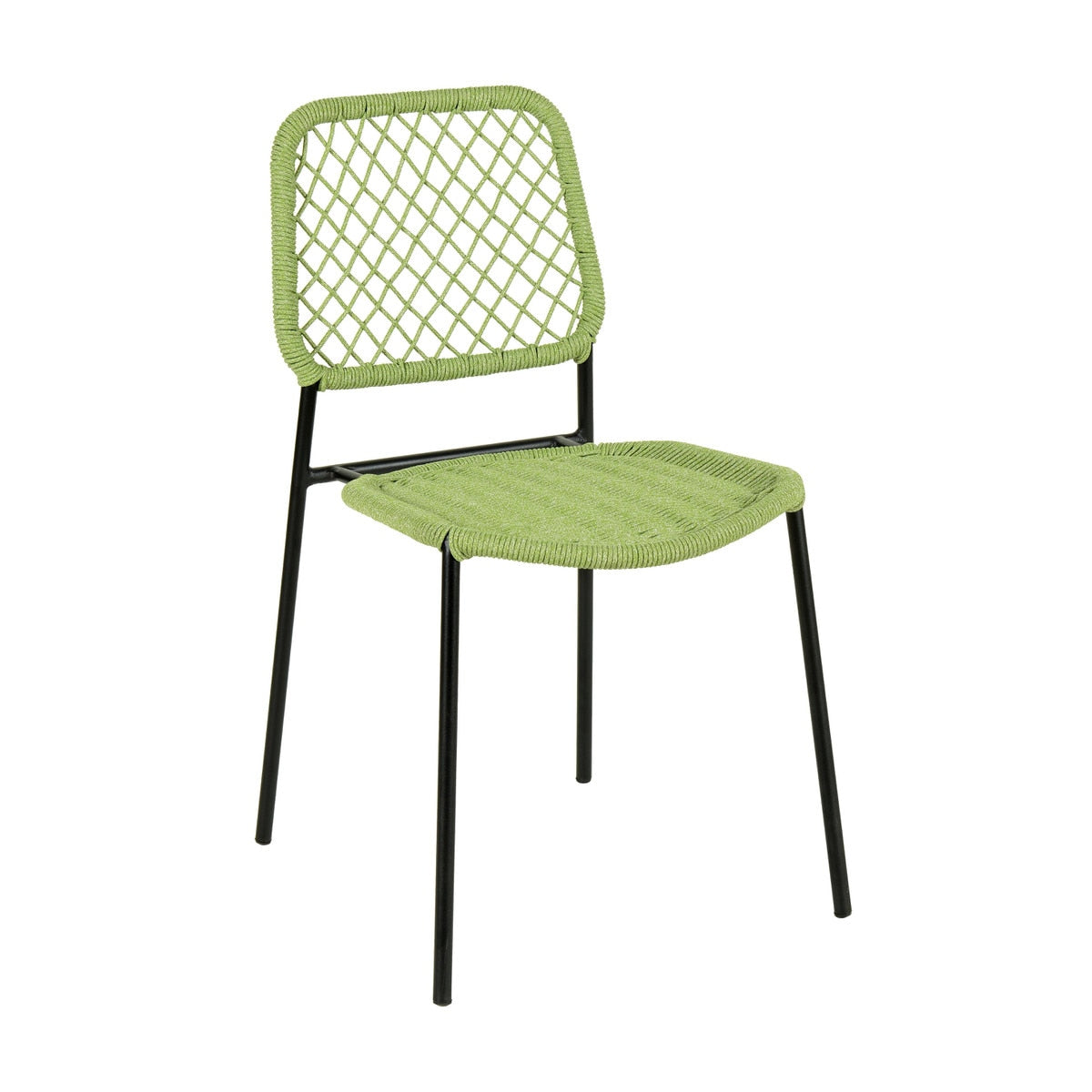 Lucy Green Dyed Cord Stackable Outdoor Dining Chair Model: TOV-O68781