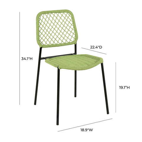 Lucy Green Dyed Cord Stackable Outdoor Dining Chair Model: TOV-O68781