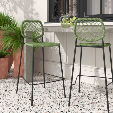 Lucy Green Dyed Cord Outdoor Counter Stool Model: TOV-O68783