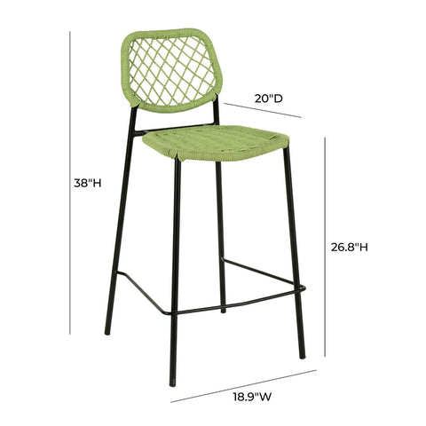 Lucy Green Dyed Cord Outdoor Counter Stool Model: TOV-O68783