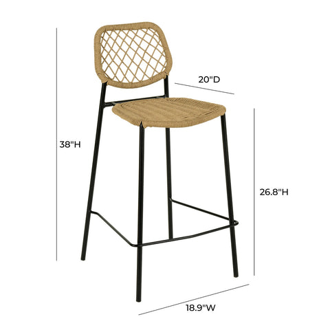 Lucy Natural Dyed Cord Outdoor Counter Stool Model: TOV-O68784