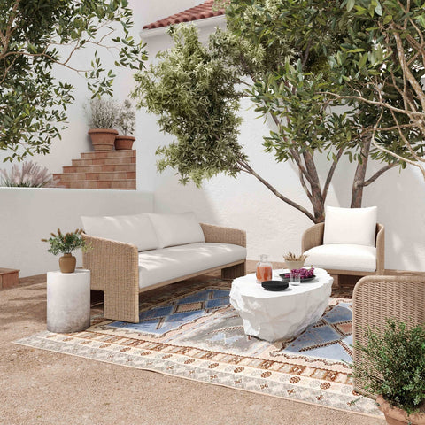 Alexa Cream Performance Fabric Outdoor Sofa Model: TOV-O68810