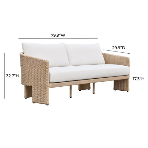 Alexa Cream Performance Fabric Outdoor Sofa Model: TOV-O68810