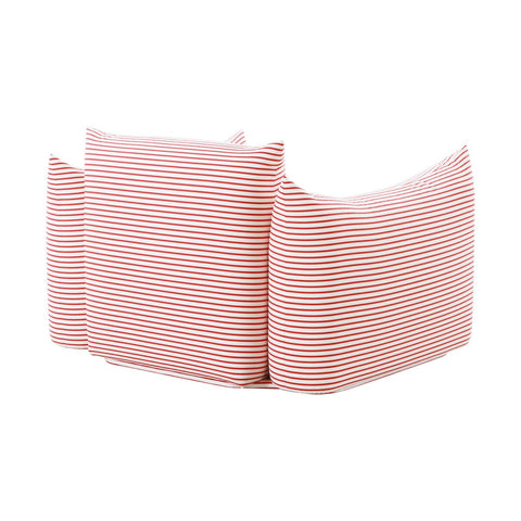 Saint Tropez Pearl and Red Striped Stuffed Outdoor Armchair Model: TOV-O68848