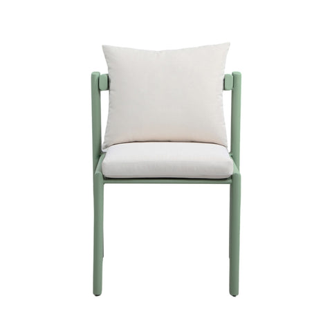 Nancy Mint Green and Cream Outdoor Dining Chair Model: TOV-O68854