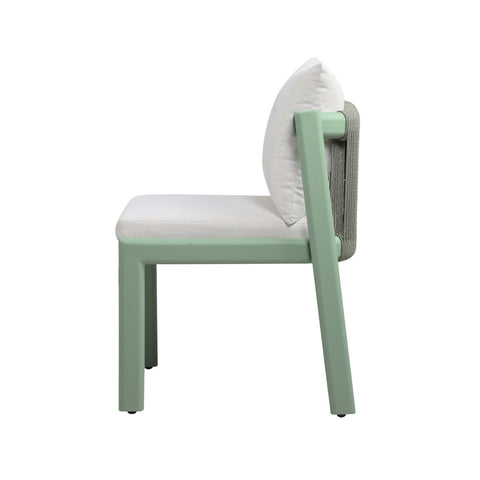 Nancy Mint Green and Cream Outdoor Dining Chair Model: TOV-O68854