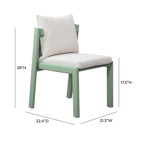 Nancy Mint Green and Cream Outdoor Dining Chair Model: TOV-O68854