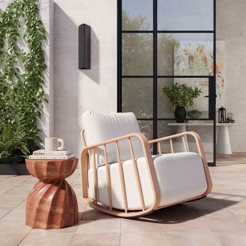 Violette Terracotta and Cream Outdoor Rocking Chair Model: TOV-O68855