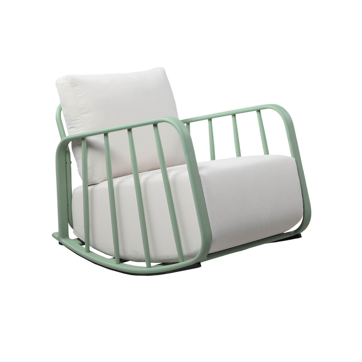 Violette Mint Green and Cream Outdoor Rocking Chair Model: TOV-O68856