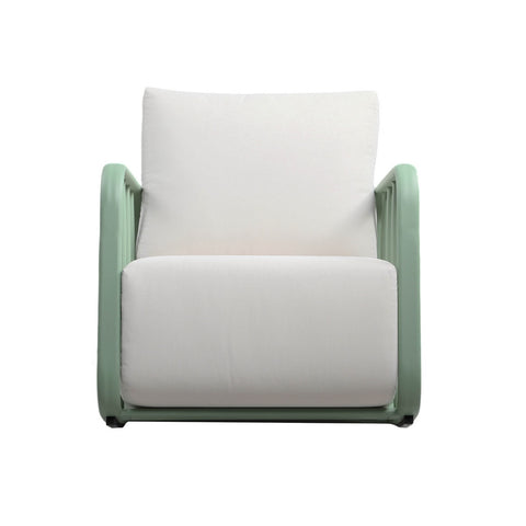 Violette Mint Green and Cream Outdoor Rocking Chair Model: TOV-O68856