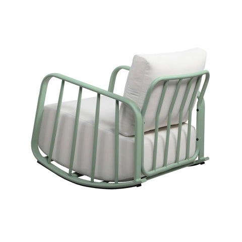 Violette Mint Green and Cream Outdoor Rocking Chair Model: TOV-O68856