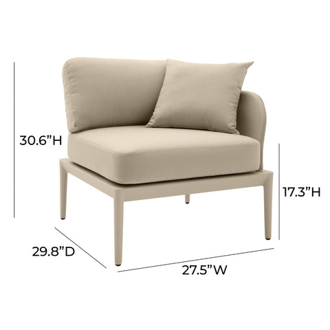 Kapri Taupe Modular Outdoor RAF Corner Seat Model: TOV-O68890