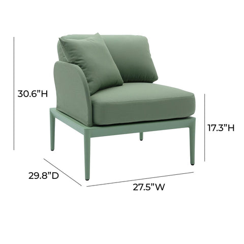 Kapri Moss Green Modular Outdoor LAF Corner Seat Model: TOV-O68896