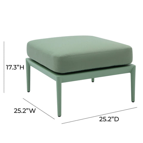 Kapri Moss Green Outdoor Ottoman Model: TOV-O68898