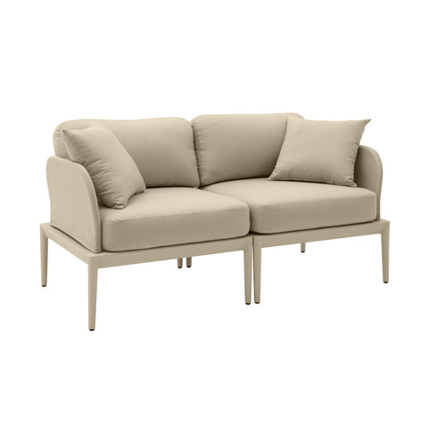 Kapri Taupe Modular Outdoor Loveseat Model: TOV-O68899-LO