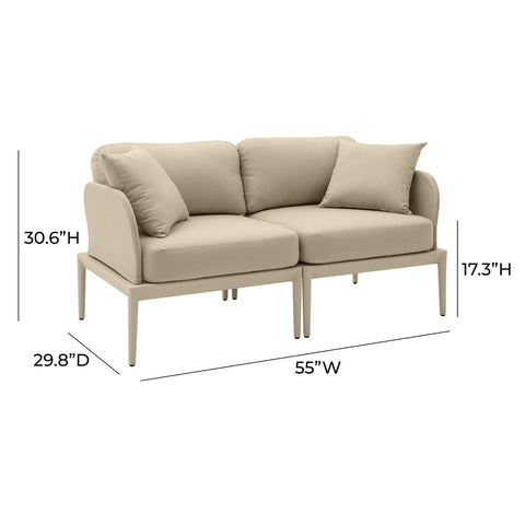 Kapri Taupe Modular Outdoor Loveseat Model: TOV-O68899-LO